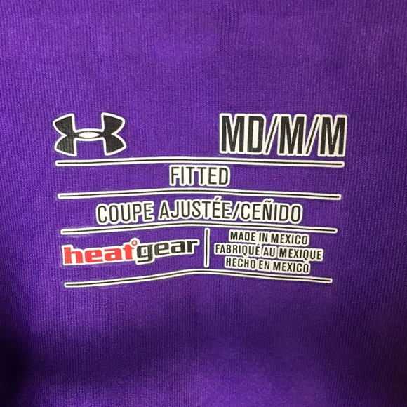 Under Armour Fitted Purple Short Sleeve Tee (M) - Picture 3 of 5